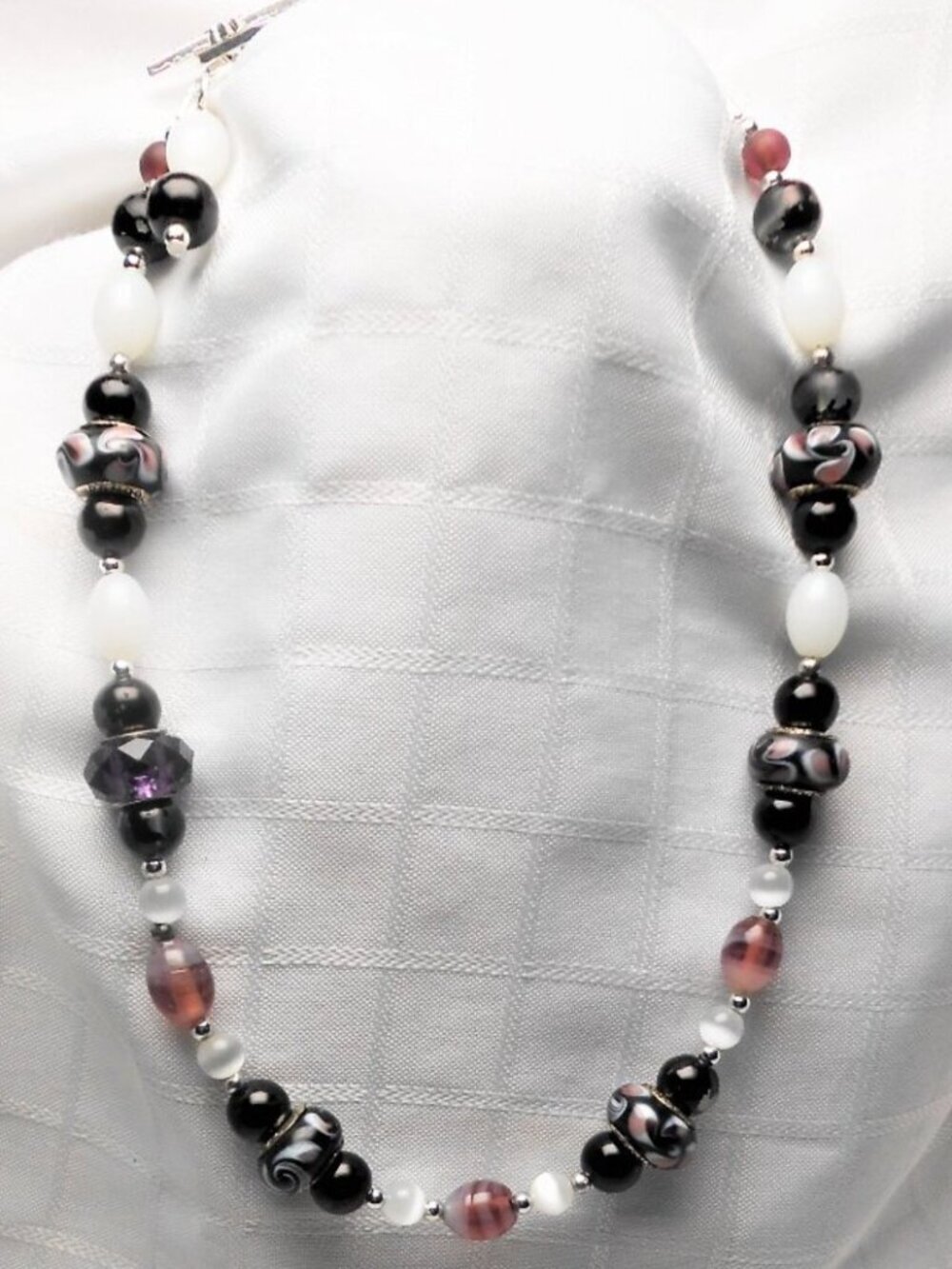 No. 3 Handmade set: necklace and earrings with handmade lampwork glass beads